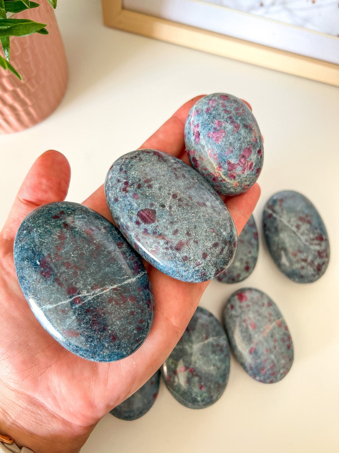 Ruby Kyanite Palm Stone