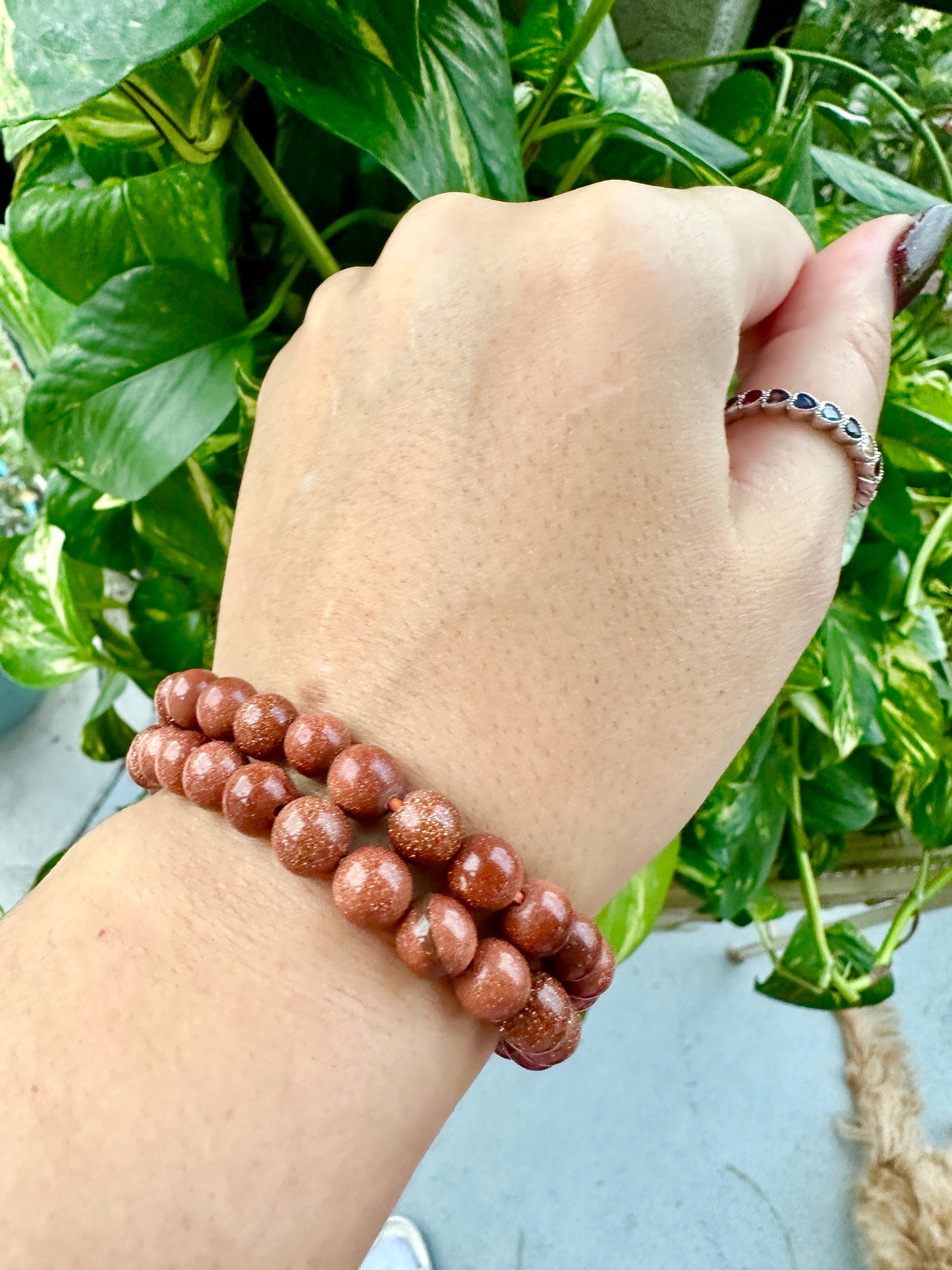Sparkle Your Way with Gold Sandstone Bracelet 7.2mm - Enhance Your Style and Positivity