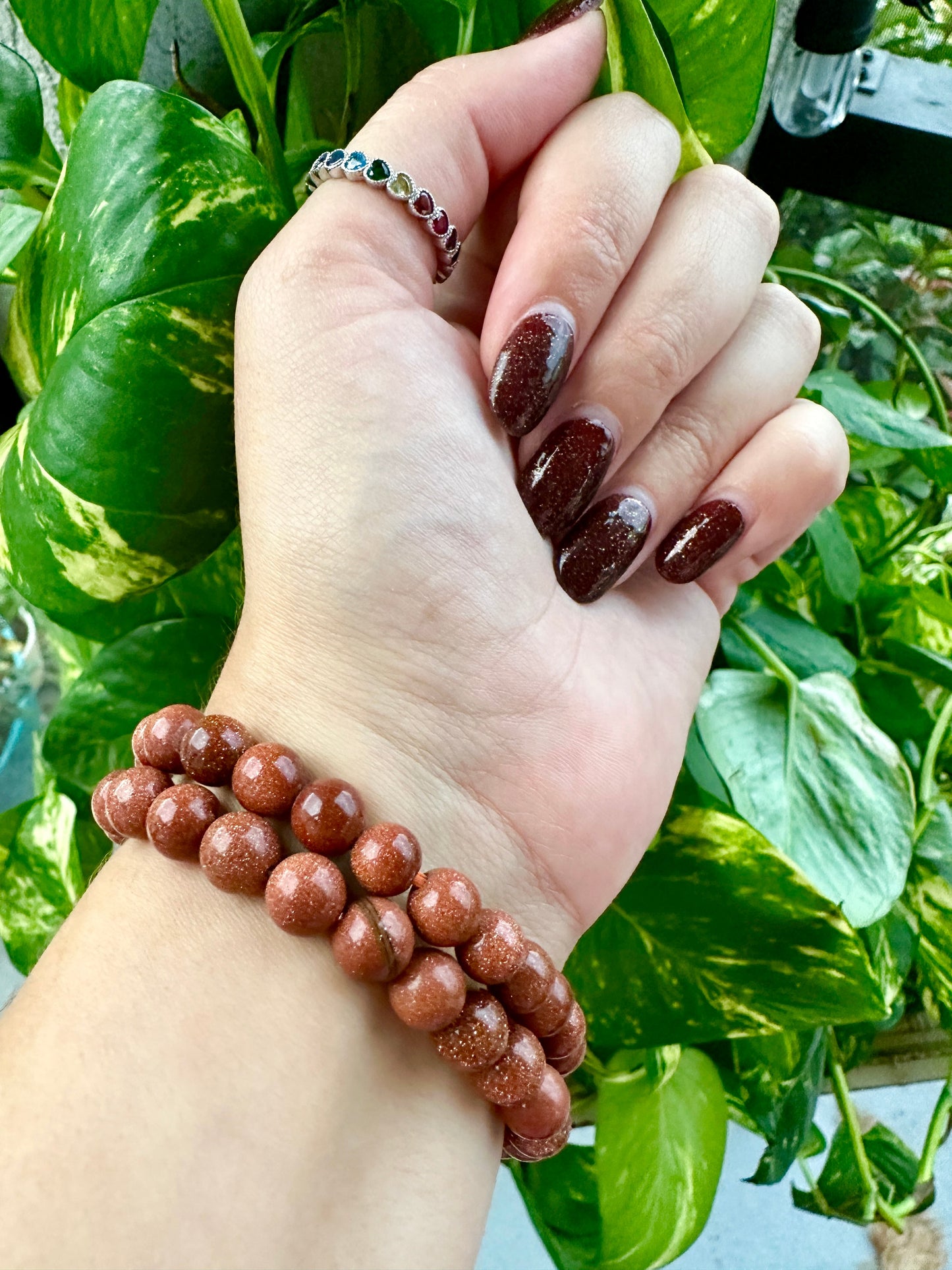 Sparkle Your Way with Gold Sandstone Bracelet 7.2mm - Enhance Your Style and Positivity