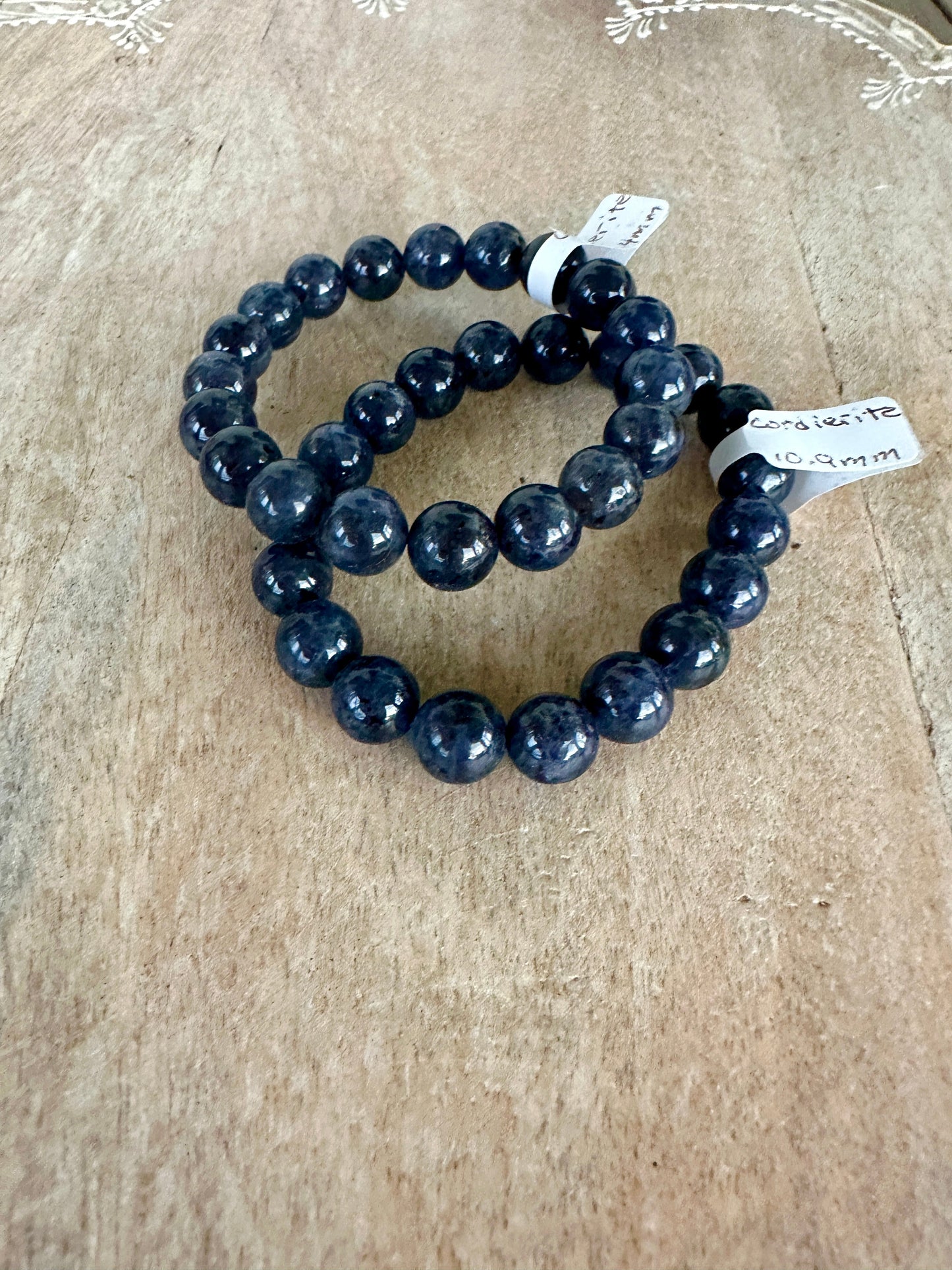 Cordierite Bracelet 10.3mm Beads - Enhance Intuition and Tranquility with Iolite, Perfect for Spiritual and Mental Balance