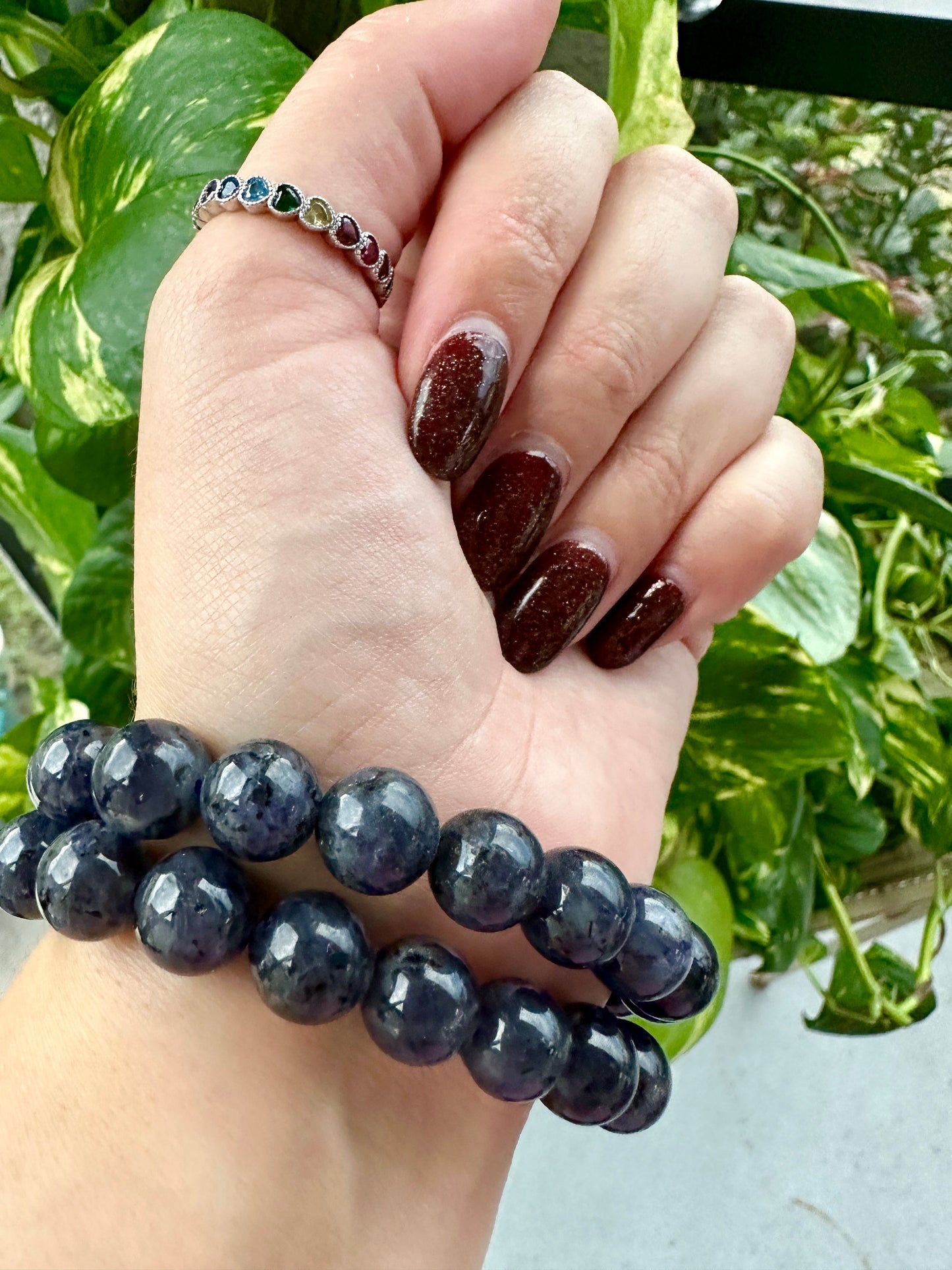 Cordierite Bracelet 10.3mm Beads - Enhance Intuition and Tranquility with Iolite, Perfect for Spiritual and Mental Balance