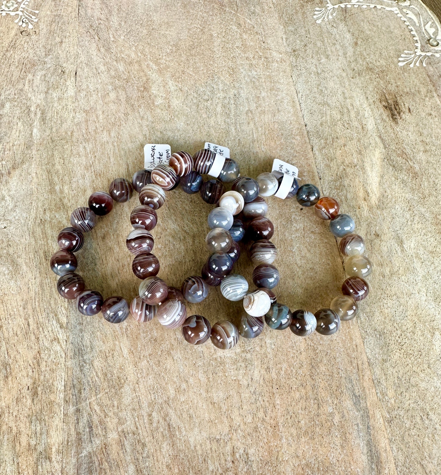 Botswana Agate Bracelet 10mm Beads - Elegant Natural Stone Jewelry for Healing and Fashion, Perfect Gift for Mindfulness