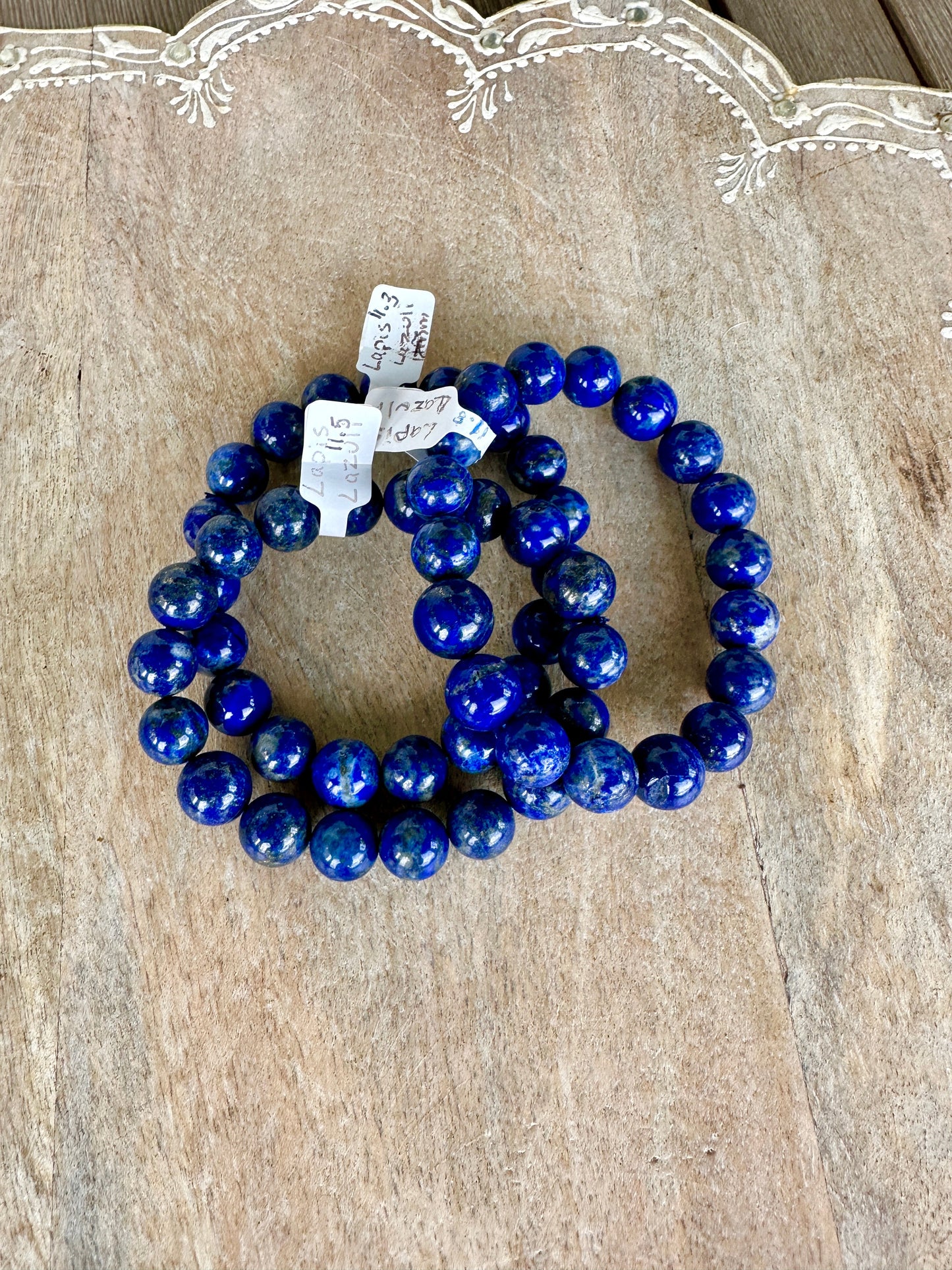 Lapis Lazuli Bracelet 11.3mm: Majestic Deep Blue Beads, Wisdom & Truth Enhancer, Luxurious Accessory for Spiritual Connection