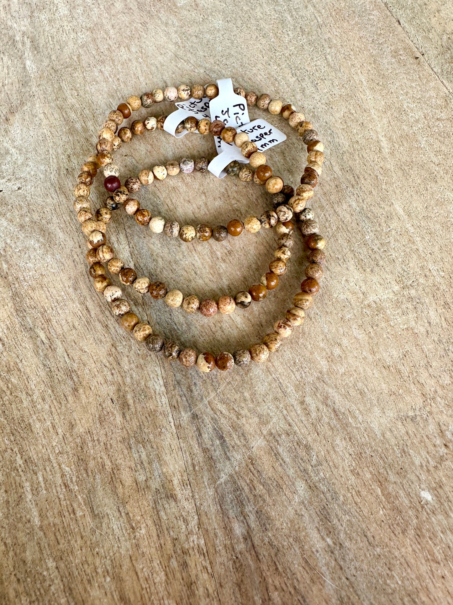 Picture Jasper Bracelet 4mm Beads - Earthy Tone Healing Stone, Handmade Natural Gemstone Jewelry, Spiritual Wellness Accessory