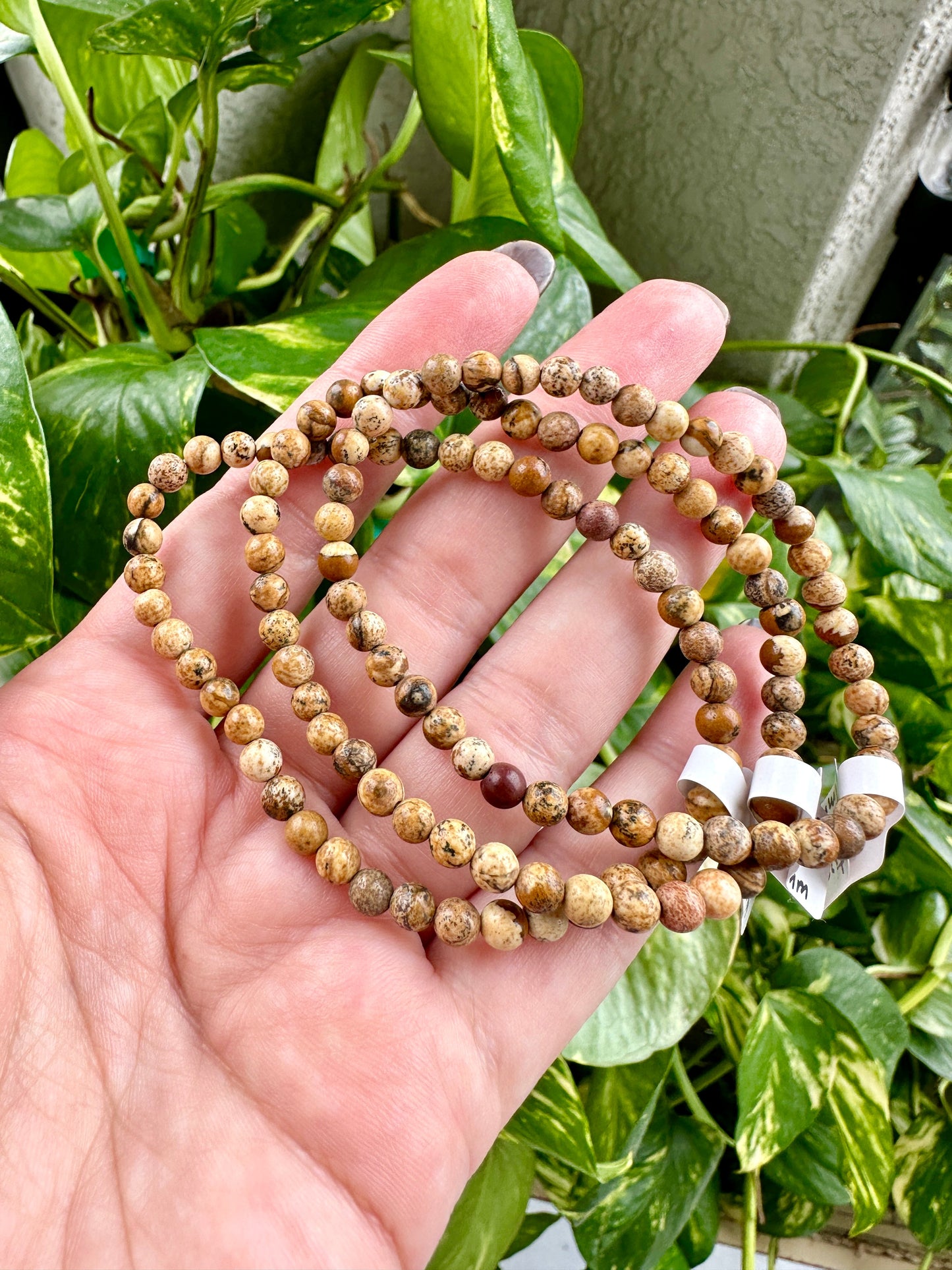 Picture Jasper Bracelet 4mm Beads - Earthy Tone Healing Stone, Handmade Natural Gemstone Jewelry, Spiritual Wellness Accessory