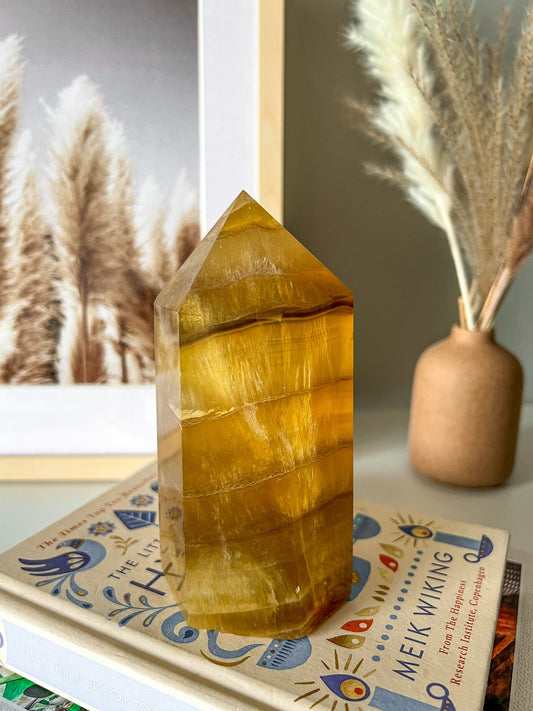 Yellow Banded Fluorite Tower